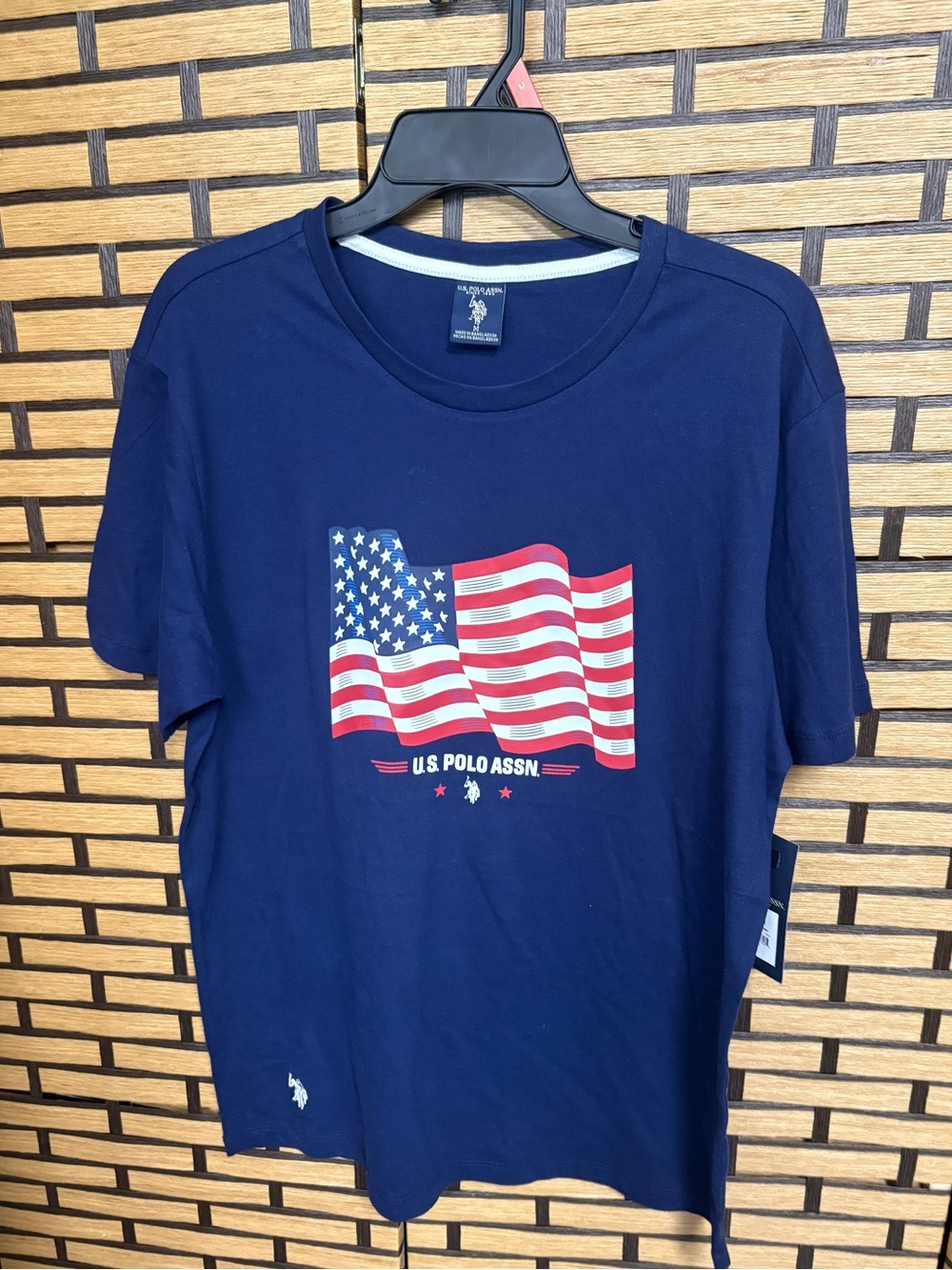 U.S. polo assn navy American flag tee size medium